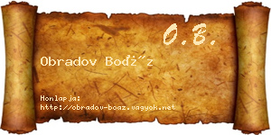 Obradov Boáz névjegykártya